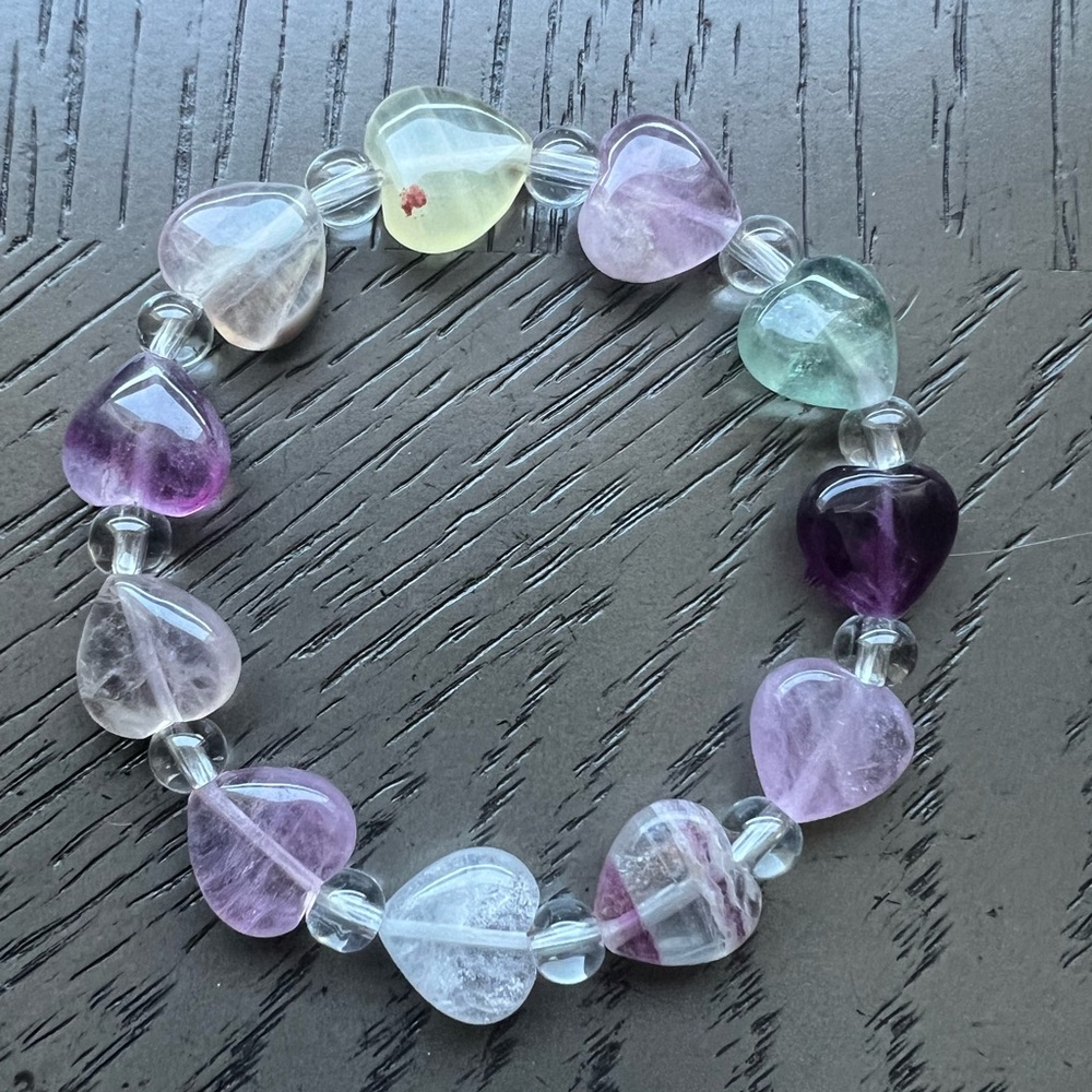 Fluorite heart bracelet SIZE 7’